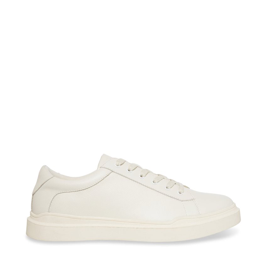 White Steve Madden Tilton Leather Men\'s Sneakers | PH 4589AGS